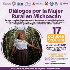 Cartel Diálogos por la Mujer Rural en Michoacán